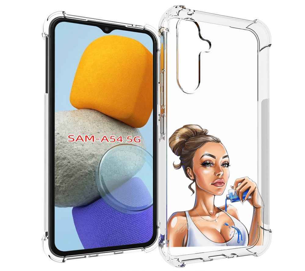 

Чехол MyPads девушка-пролила-краску женский для Samsung Galaxy A54, Tocco
