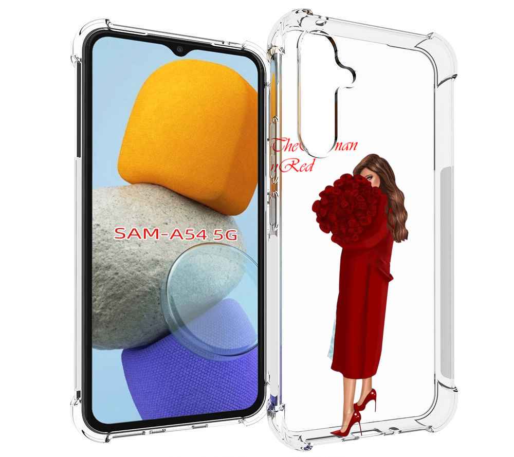 

Чехол MyPads девушка-полностью-в-красном женский для Samsung Galaxy A54, Tocco