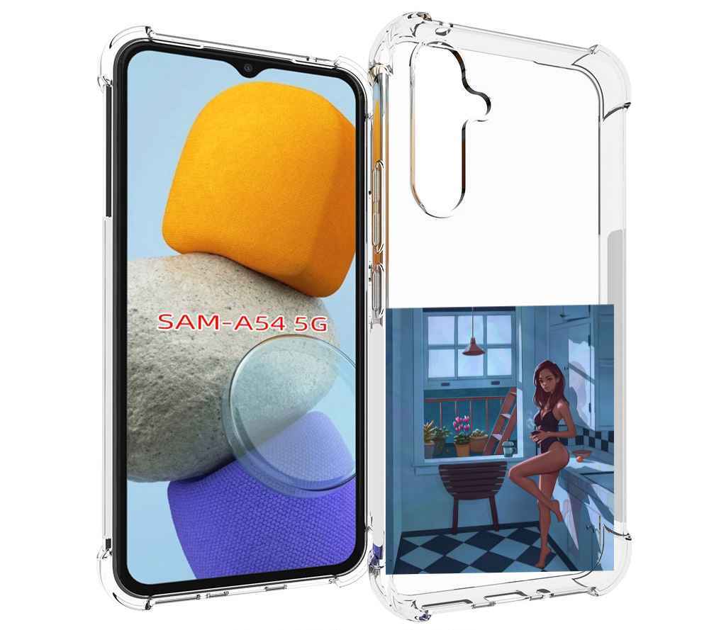 

Чехол MyPads девушка-на-кухне для Samsung Galaxy A54, Tocco