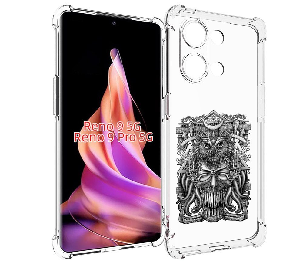 

Чехол MyPads зубастая сова для Oppo Reno 9/Reno 9 Pro, Прозрачный, Tocco