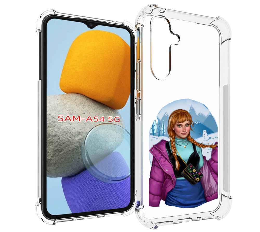 

Чехол MyPads девушка-в-фиолетовой-куртке женский для Samsung Galaxy A54, Tocco