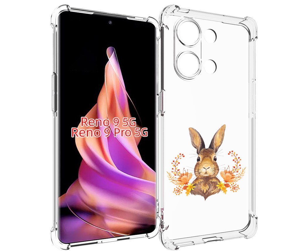 

Чехол MyPads зайка в цветах для Oppo Reno 9 / Reno 9 Pro, Прозрачный, Tocco
