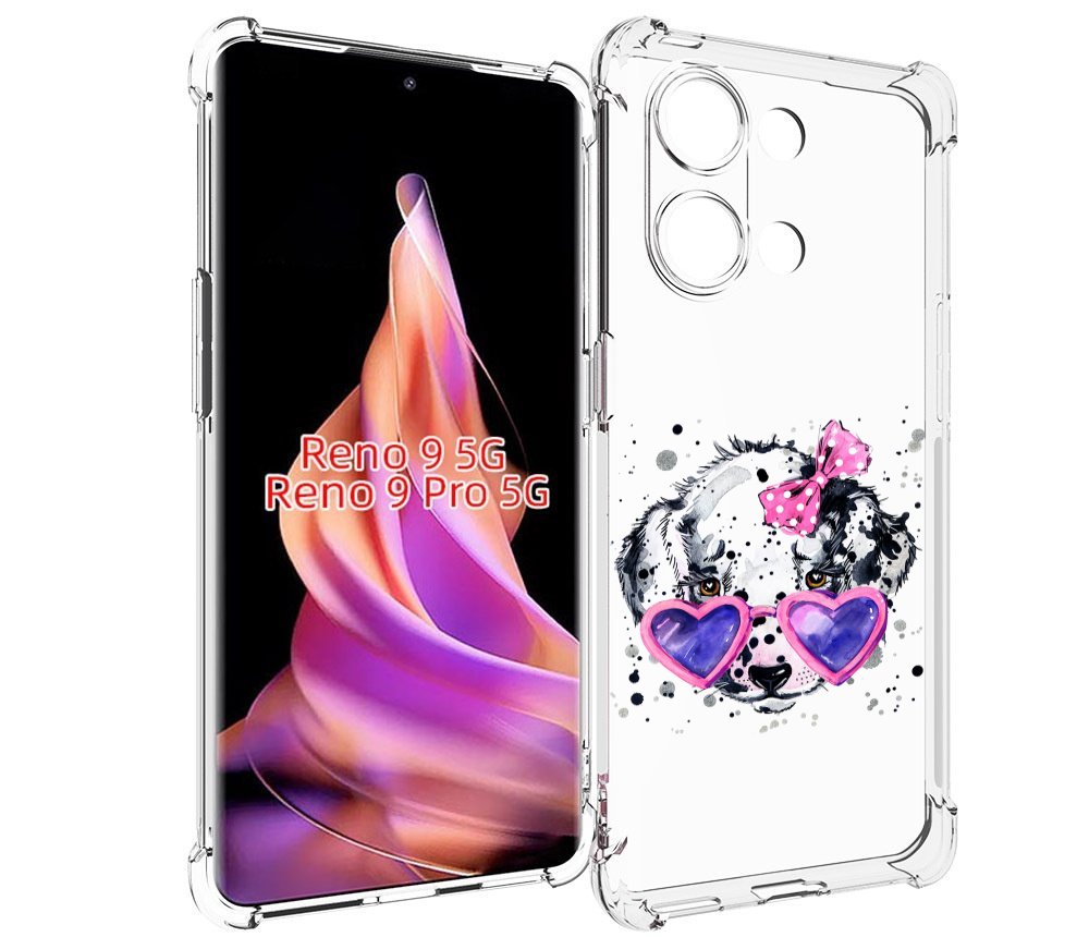 

Чехол MyPads долматинец в очках для Oppo Reno 9/Reno 9 Pro, Прозрачный, Tocco