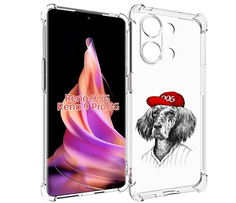 

Чехол MyPads дог для Oppo Reno 9/Reno 9 Pro, Прозрачный, Tocco