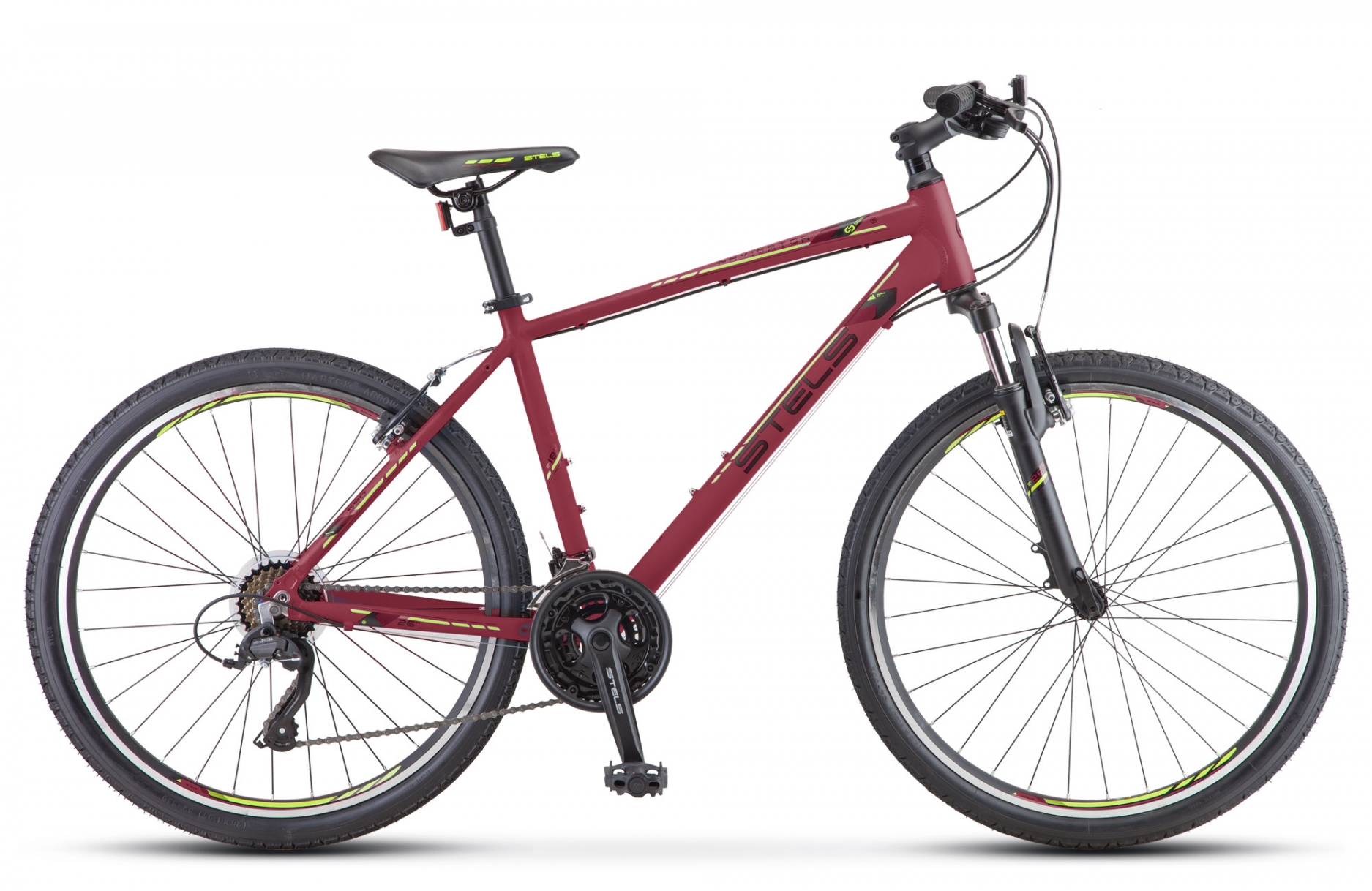 Велосипед STELS NAVIGATOR-590 V 26, колесо 26'', рост 18'', сезон 2023-2024, бордовый