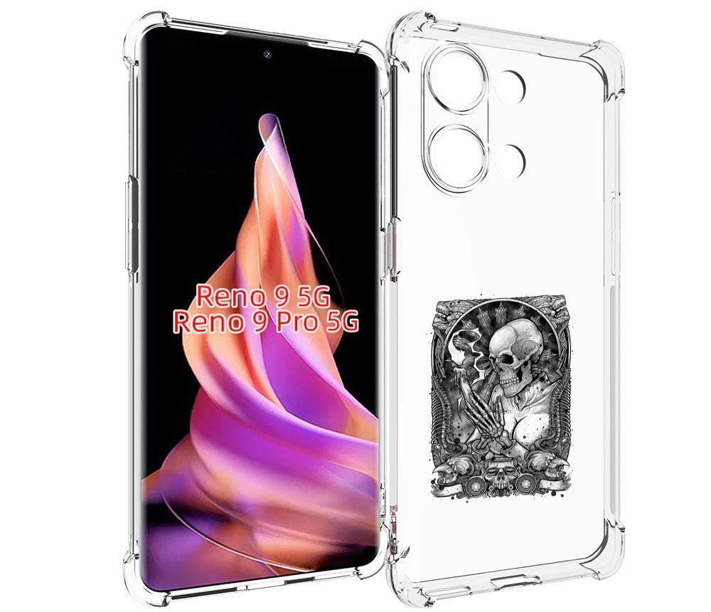 

Чехол MyPads девушка скелет для Oppo Reno 9/Reno 9 Pro, Прозрачный, Tocco