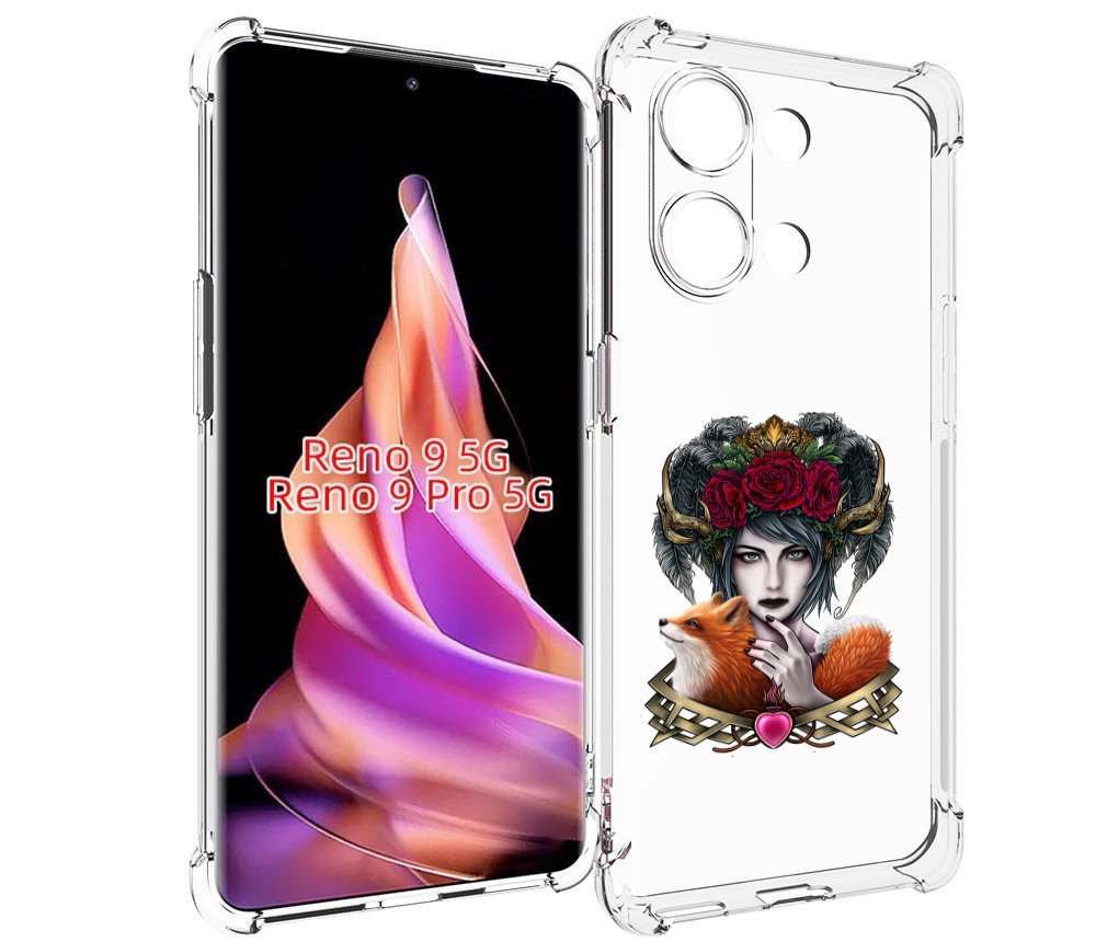 

Чехол MyPads девушка с лисой для Oppo Reno 9/Reno 9 Pro, Прозрачный, Tocco