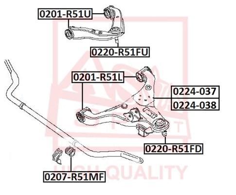 

ASVA Несущий направляющий шарнир ASVA 0220R51FD