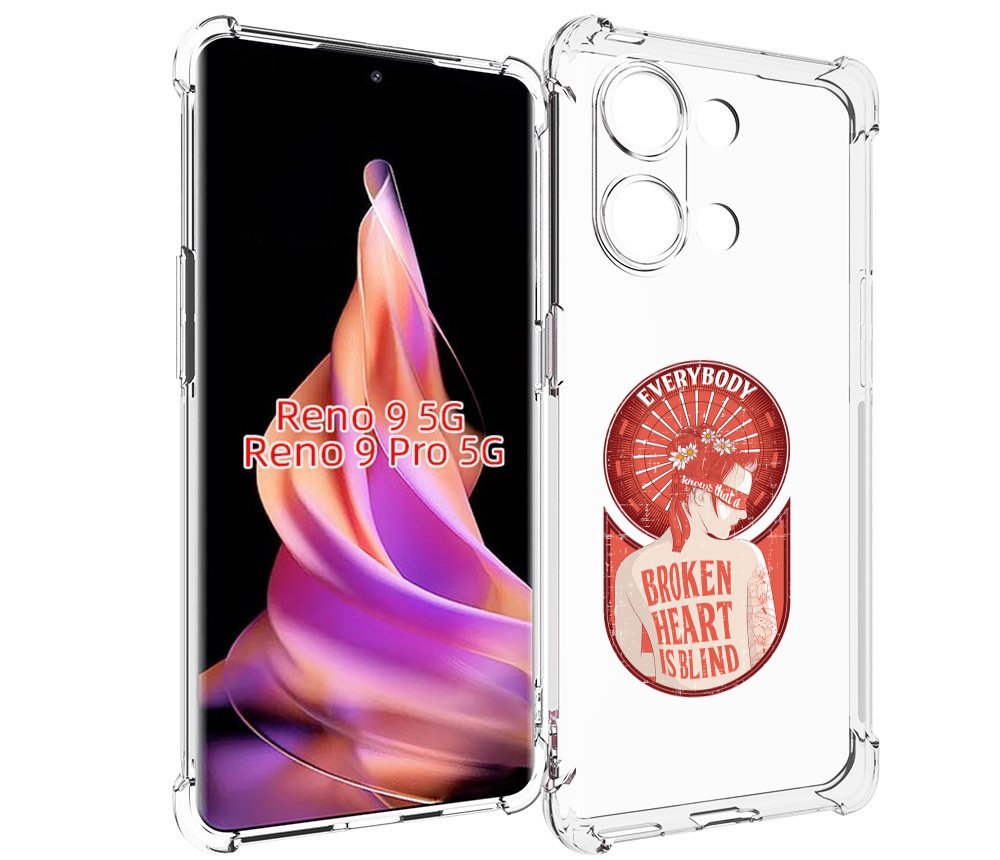 

Чехол MyPads девушка разбитое сердце для Oppo Reno 9/Reno 9 Pro, Прозрачный, Tocco