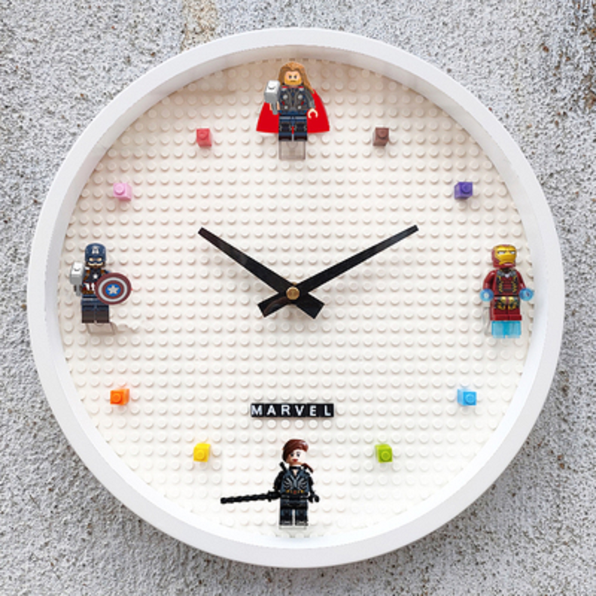 

Часы настенные marvel в стиле lego, MMWhite
