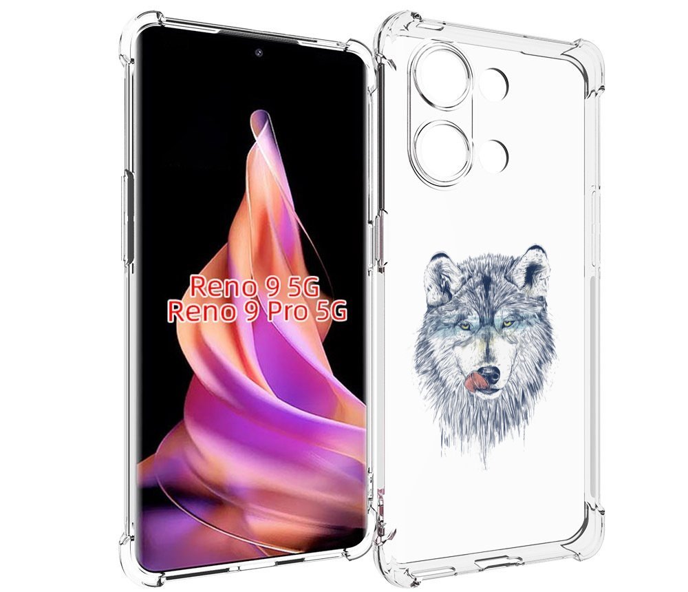 

Чехол MyPads голодгый волк для Oppo Reno 9/Reno 9 Pro, Прозрачный, Tocco