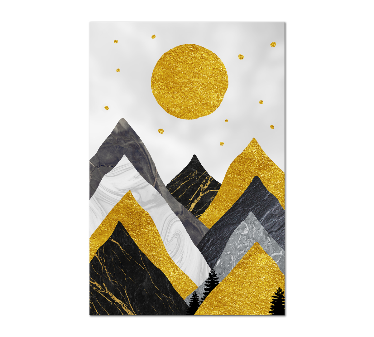 

Картина на холсте Poly Print Art Золотые горы в зимний солнечный день 60х40 см.