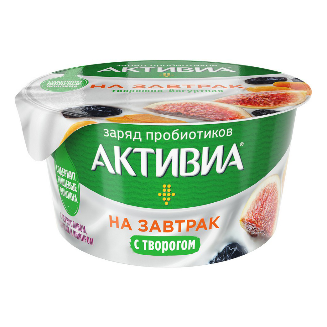 фото Творожно-йогуртный биопродукт активиа probiotic bowl чернослив-курага-инжир 3,5% бзмж 135г