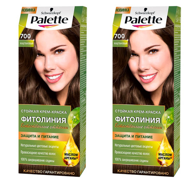 

Краска для волос Palette Naturals 4.0 Фитолиния 700 каштановый 2 шт