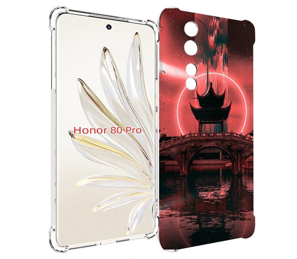 

Чехол MyPads японский мост красный фон для Honor 80 Pro, Прозрачный, Tocco
