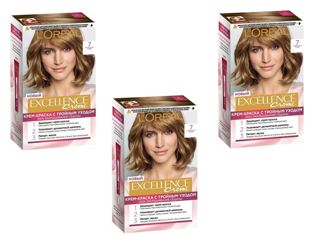 

Краска для волос L'Oreal Paris Excellence №7 Русый 3шт