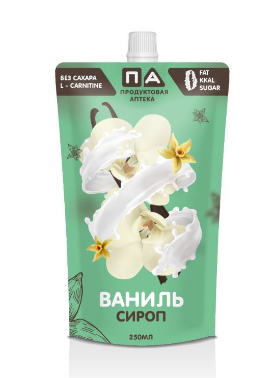 фото Сироп "ваниль" без сахара doy-pack "продуктовая аптека" 250мл