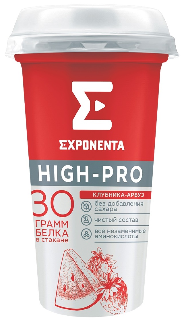 Кисломолочный напиток Exponenta High-Pro Клубника-арбуз 0% 250 г