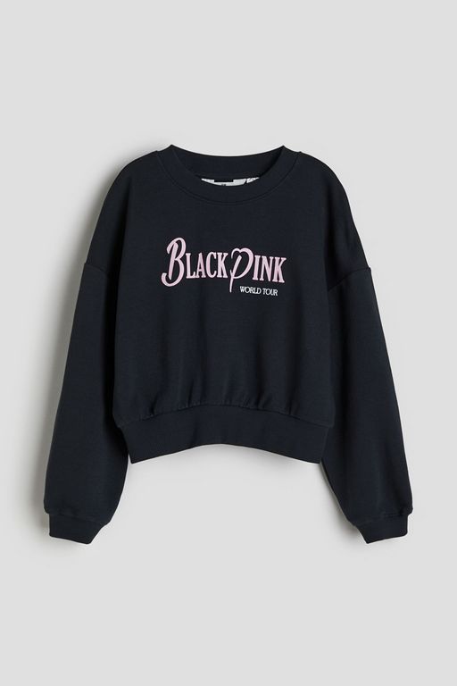 

Свитшот детский H&M 1184096, Темно-серый, черно-розовый, 170, 1184096