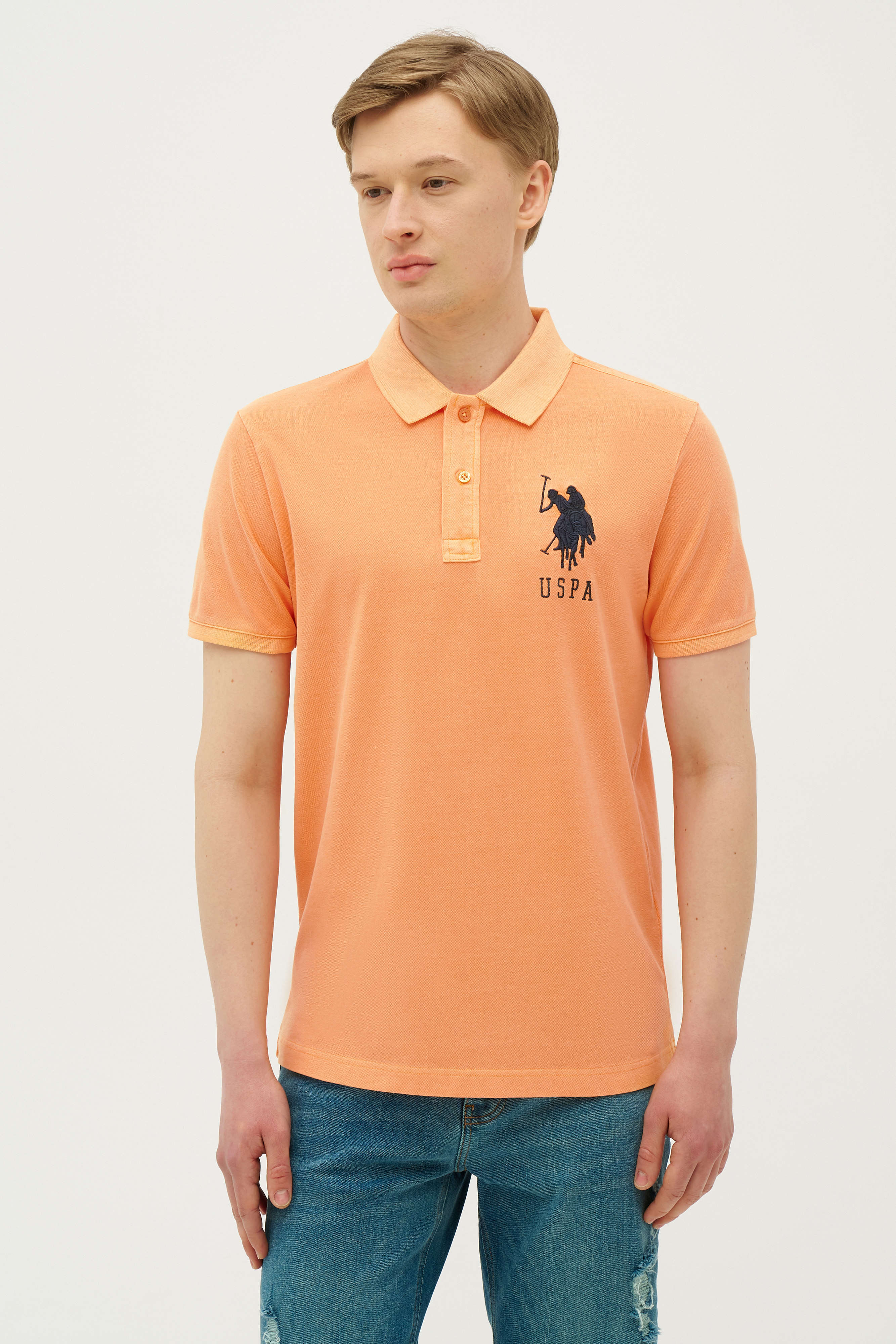 Футболка мужская US POLO Assn G081SZ0110CEM_R оранжевая S 3160₽