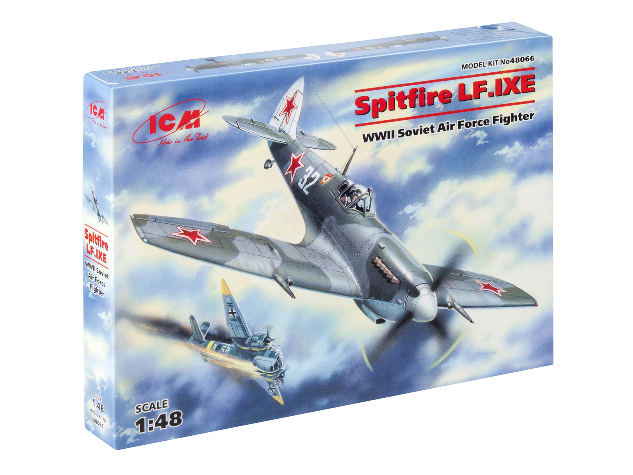 фото Сборная модель icm 1/48 истребитель ввс ссср 2 мв спитфайр lf.ix 48066