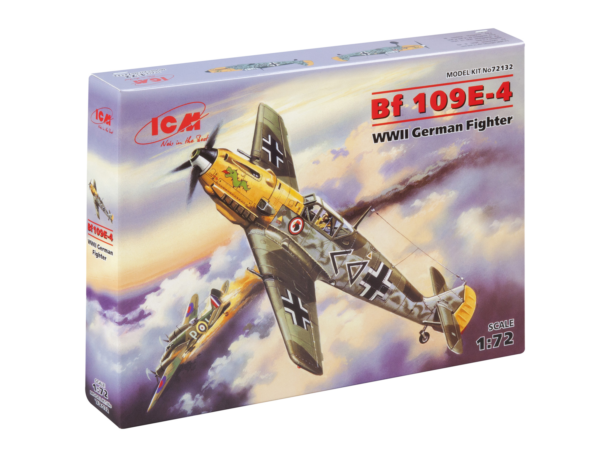 

Сборная модель ICM 1/72 Германский истребитель 2МВ Мессершмидт Bf 109E-4 72132