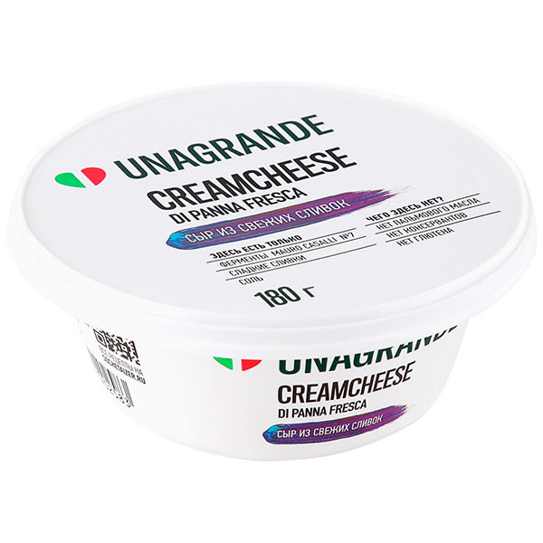 фото Сыр мягкий unagrande creamcheese сливочный 70% 140 г