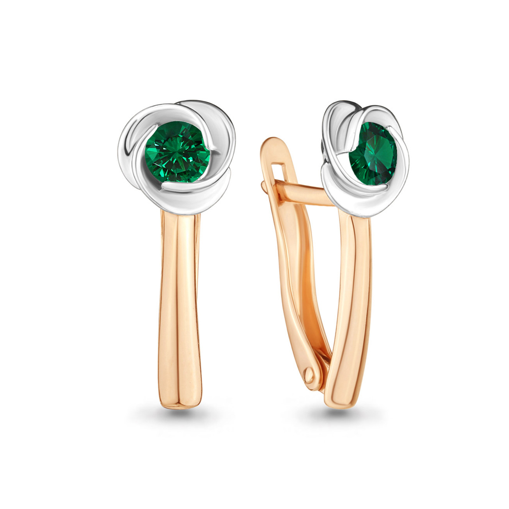 

Серьги из серебра с изумрудом Aquamarine 42886П_925_з, 42886П_925_з