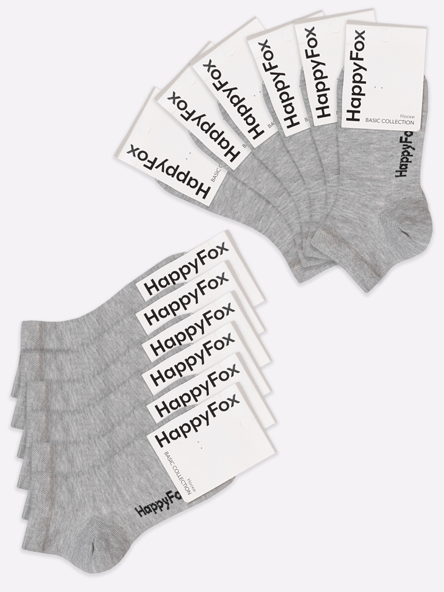 Комплект носков женских Happy Fox HFET2002NB серых 25-27, 12 пар