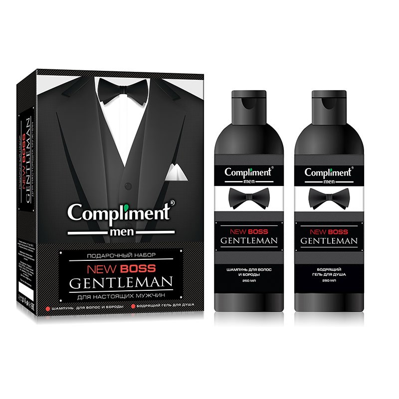 Набор средств для ухода за телом, волосами и бородой Compliment New Boss Gentleman 500 г