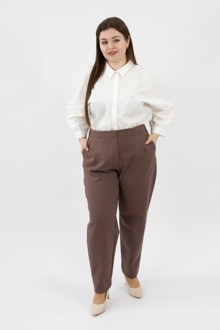 

Брюки женские 365 clothes 15443737.00 коричневые 48 RU, Коричневый, 15443737.00