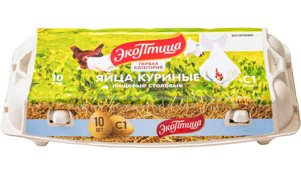 

Яйцо куриное ЭкоПтица СВ 10 шт