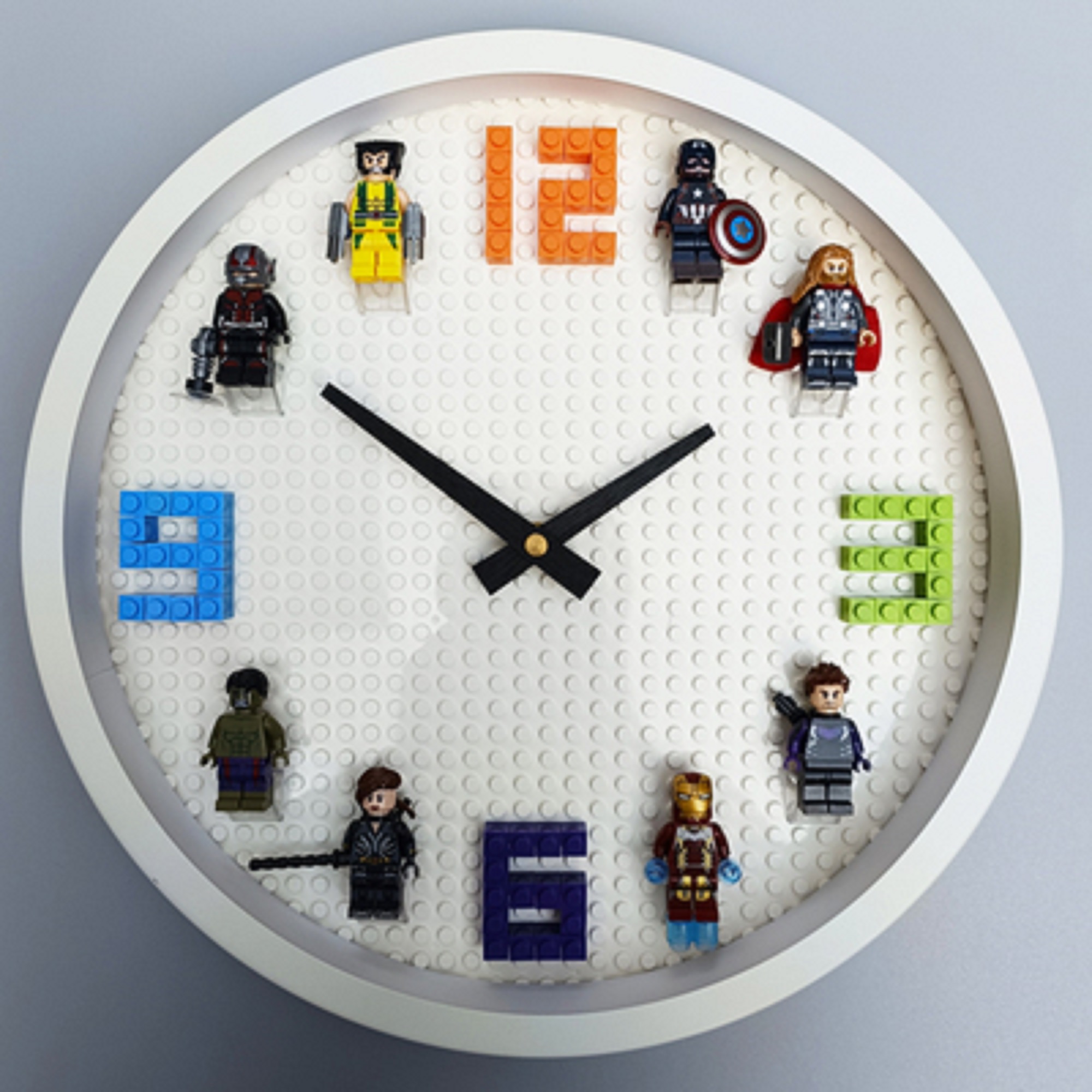 

Часы настенные marvel в стиле lego, MCWhite