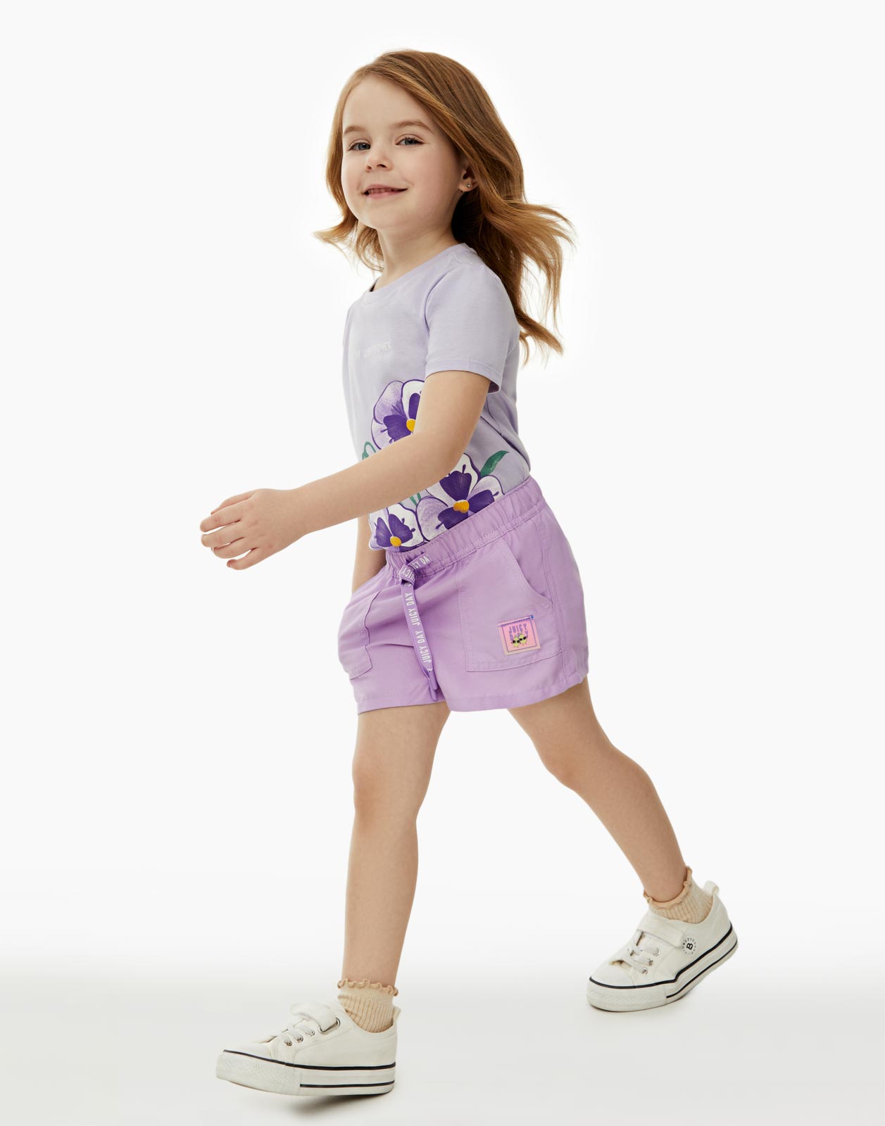 Фиолетовые шорты с нашивкой Juicy Day для девочки р.128