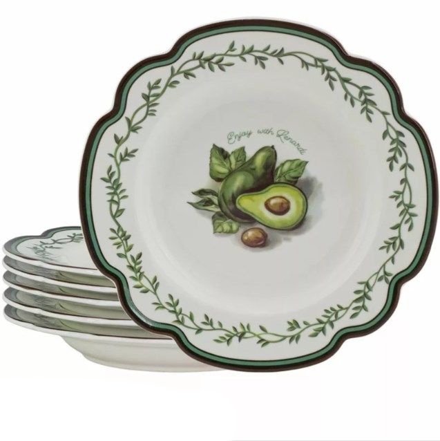

Набор тарелок 6 шт фарфор Lenardi Авокадо 23см 109-066/1 c, Белый