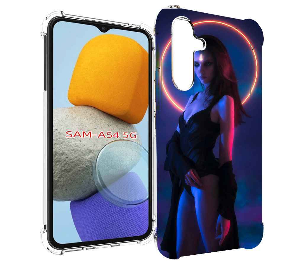 

Чехол MyPads девушка с неоновым кругом женский для Samsung Galaxy A54, Tocco