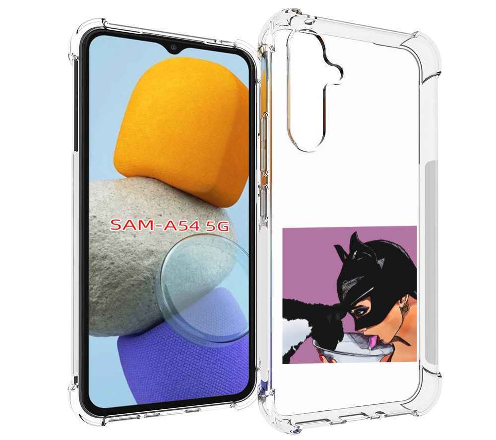 

Чехол MyPads девушка с котом пьют молоко женский для Samsung Galaxy A54, Tocco