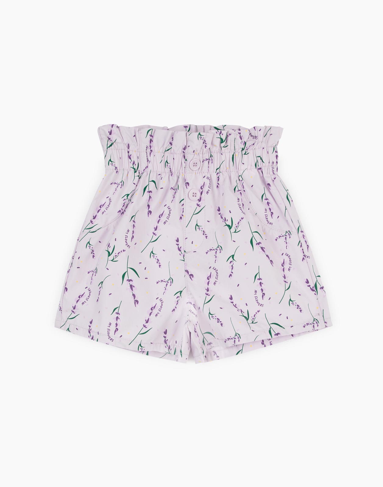 Фиолетовые шорты Paperbag с цветочным принтом для девочки р.92