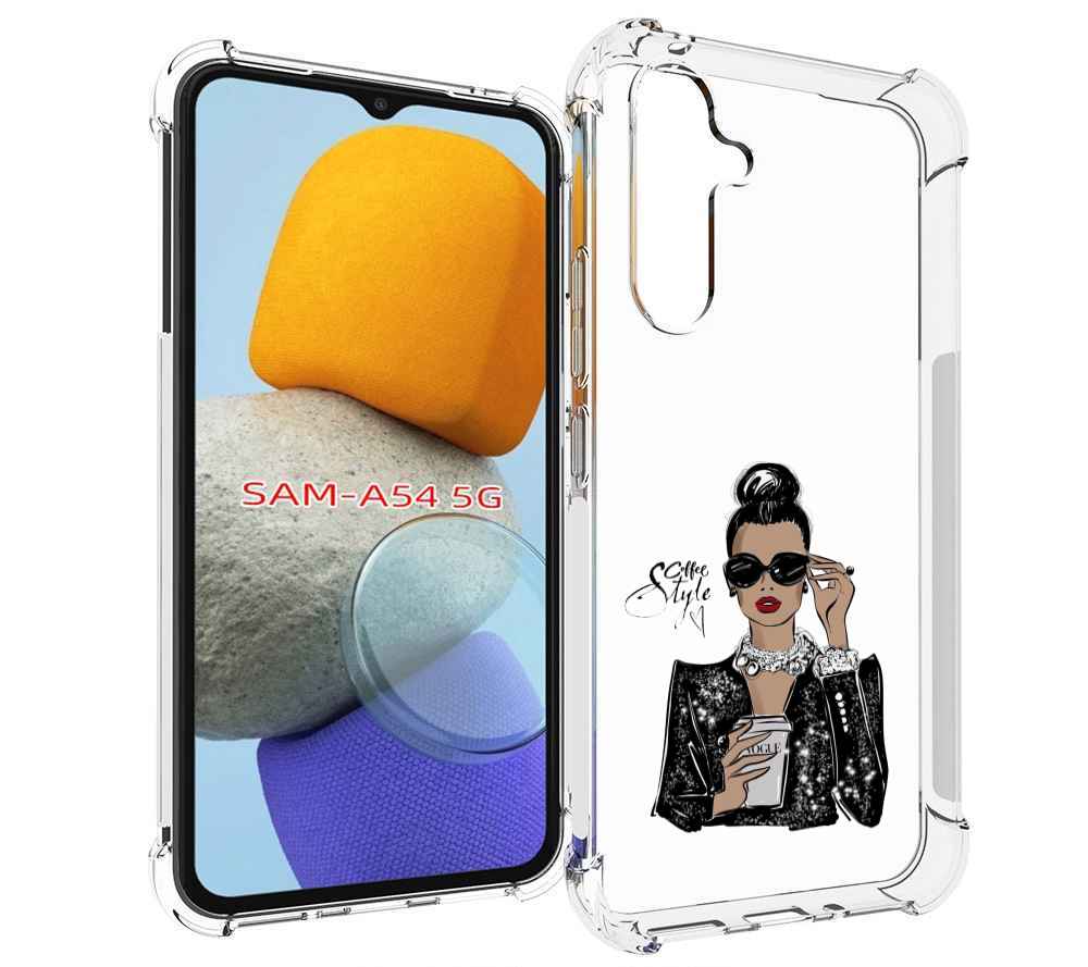

Чехол MyPads девушка в черных очках в пиджаке для Samsung Galaxy A54, Tocco