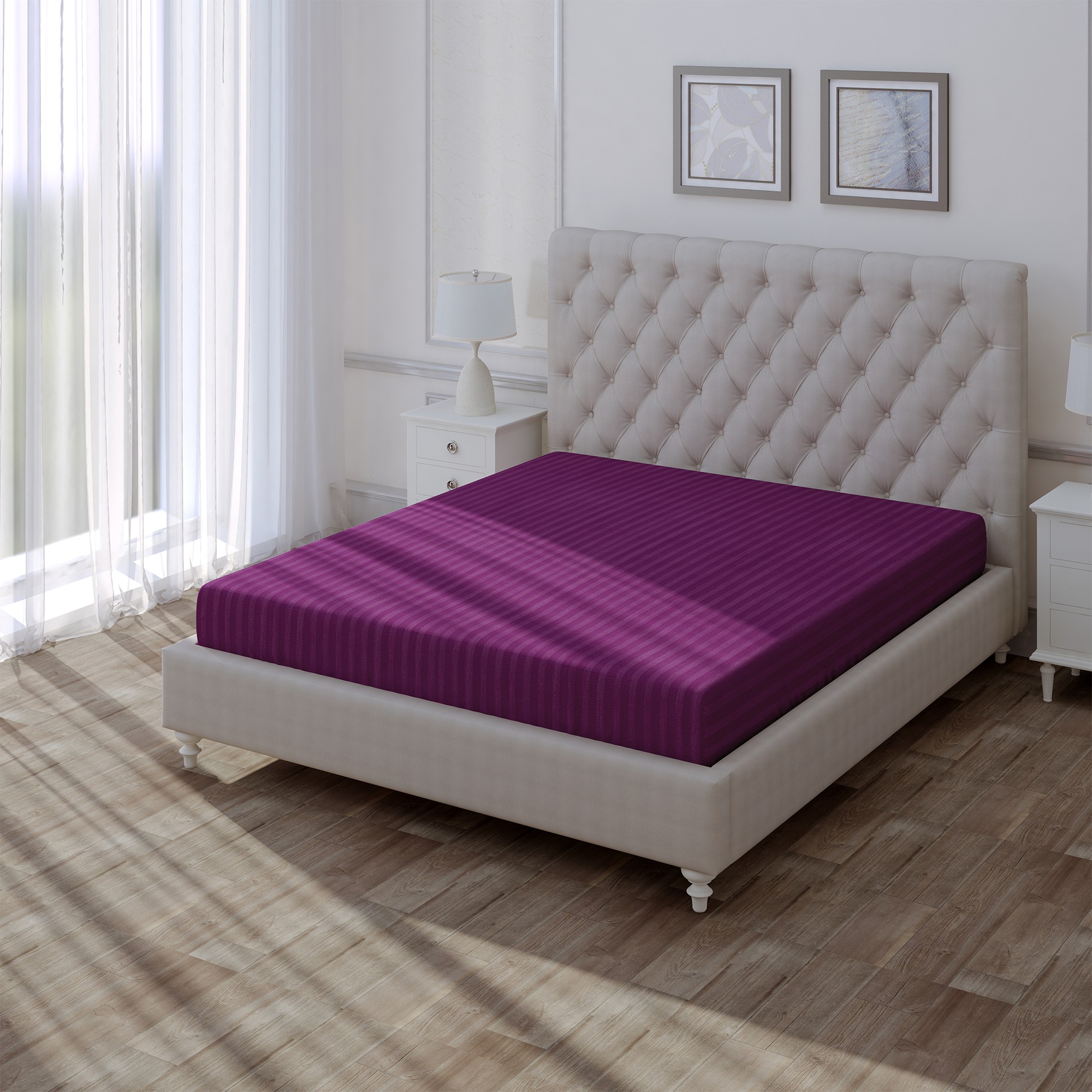 

Простыня Verossa Stripe 200х220 Violet, страйп, хлопок 100%. 730582, Stripe