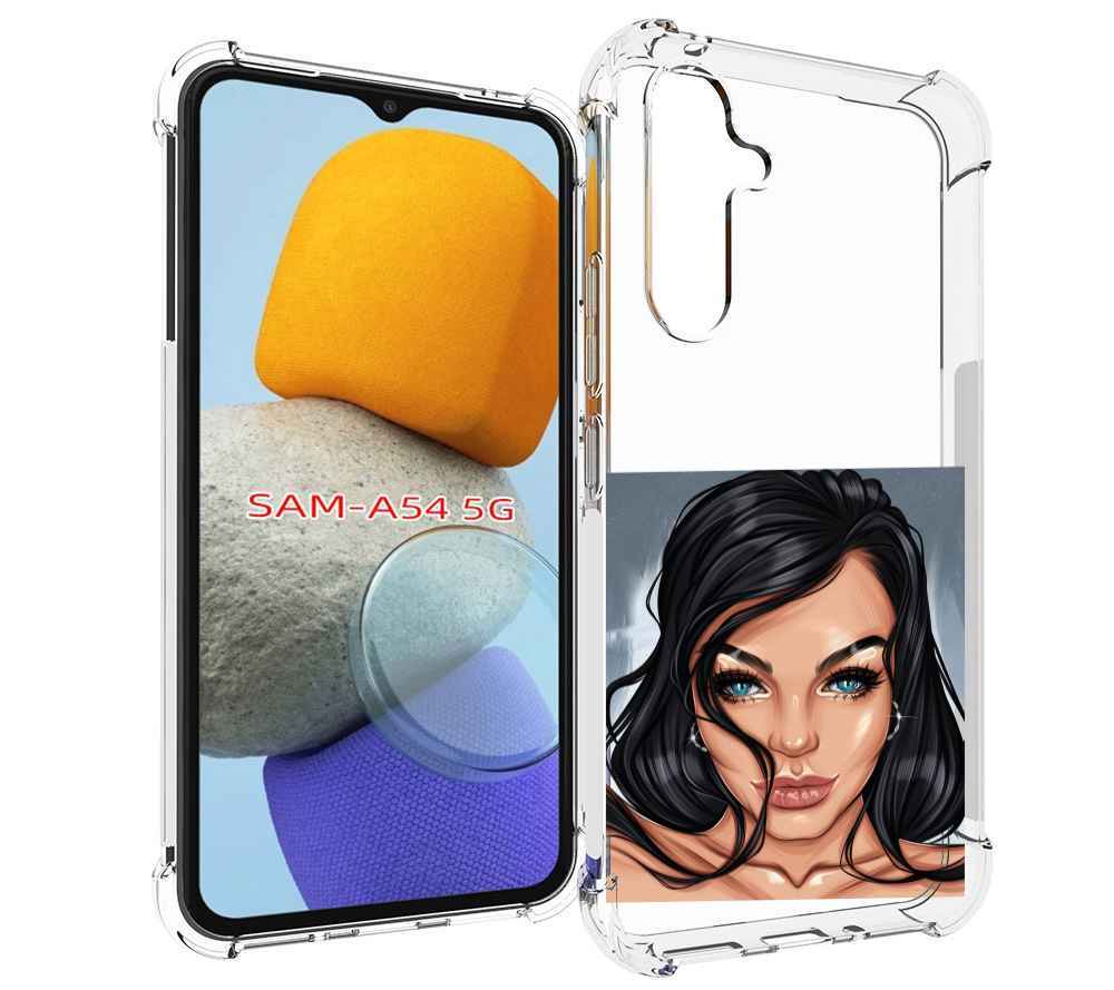 

Чехол MyPads голубые-глаза-у-брюнетки женский для Samsung Galaxy A54, Tocco