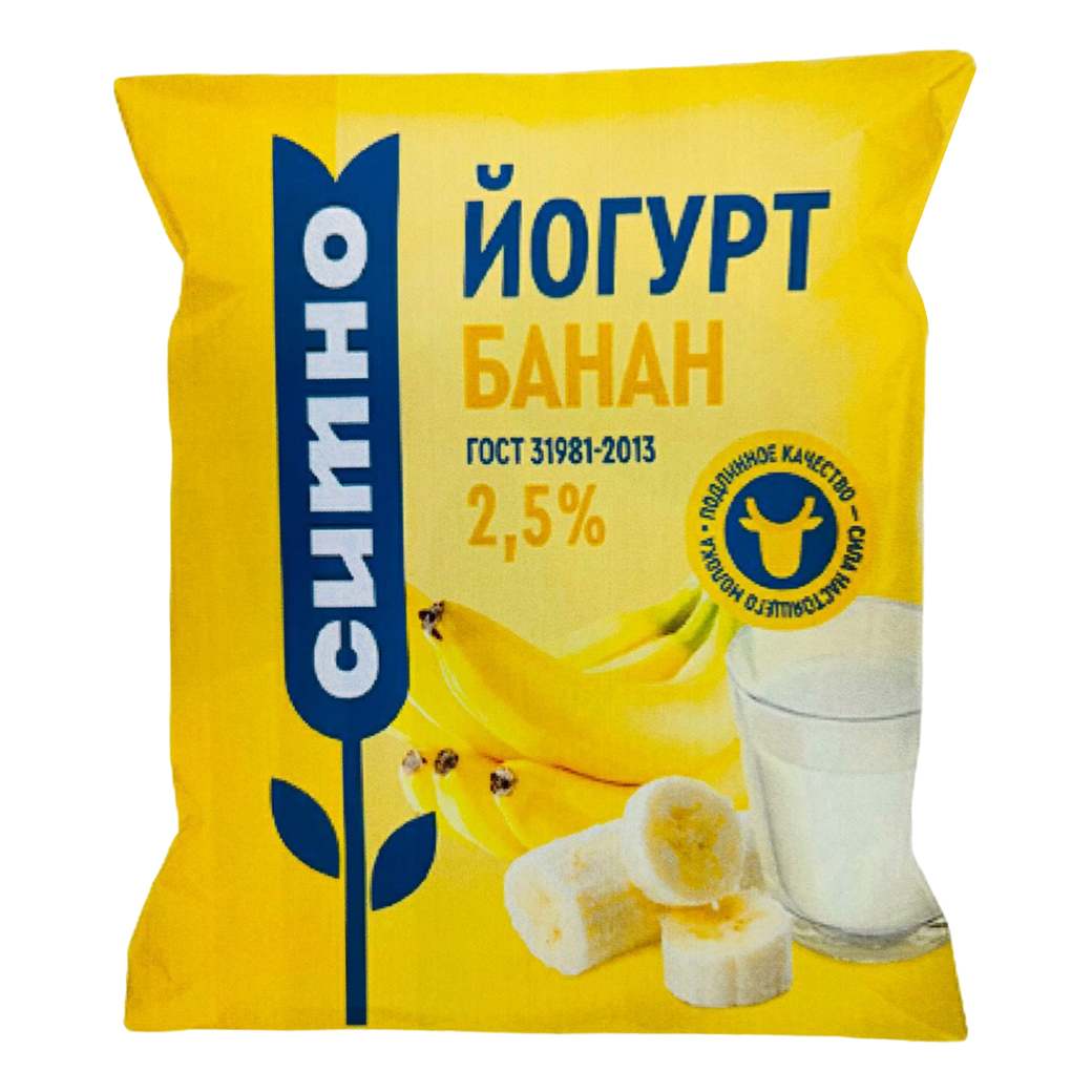 

Йогурт Ситно с бананом 2,5% 500 г