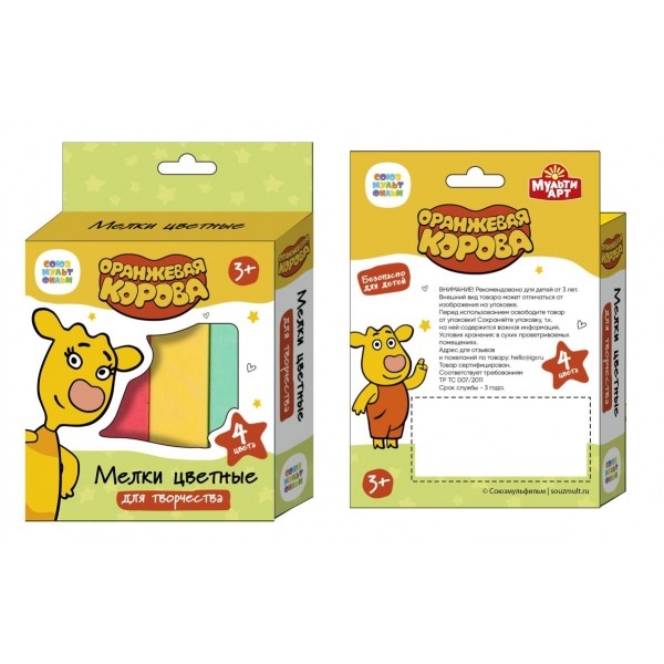 

Мелки цветные MultiArt Оранжевая Корова 4 цвета, асфальтовые MultiArt 100MEL4-ORCOW