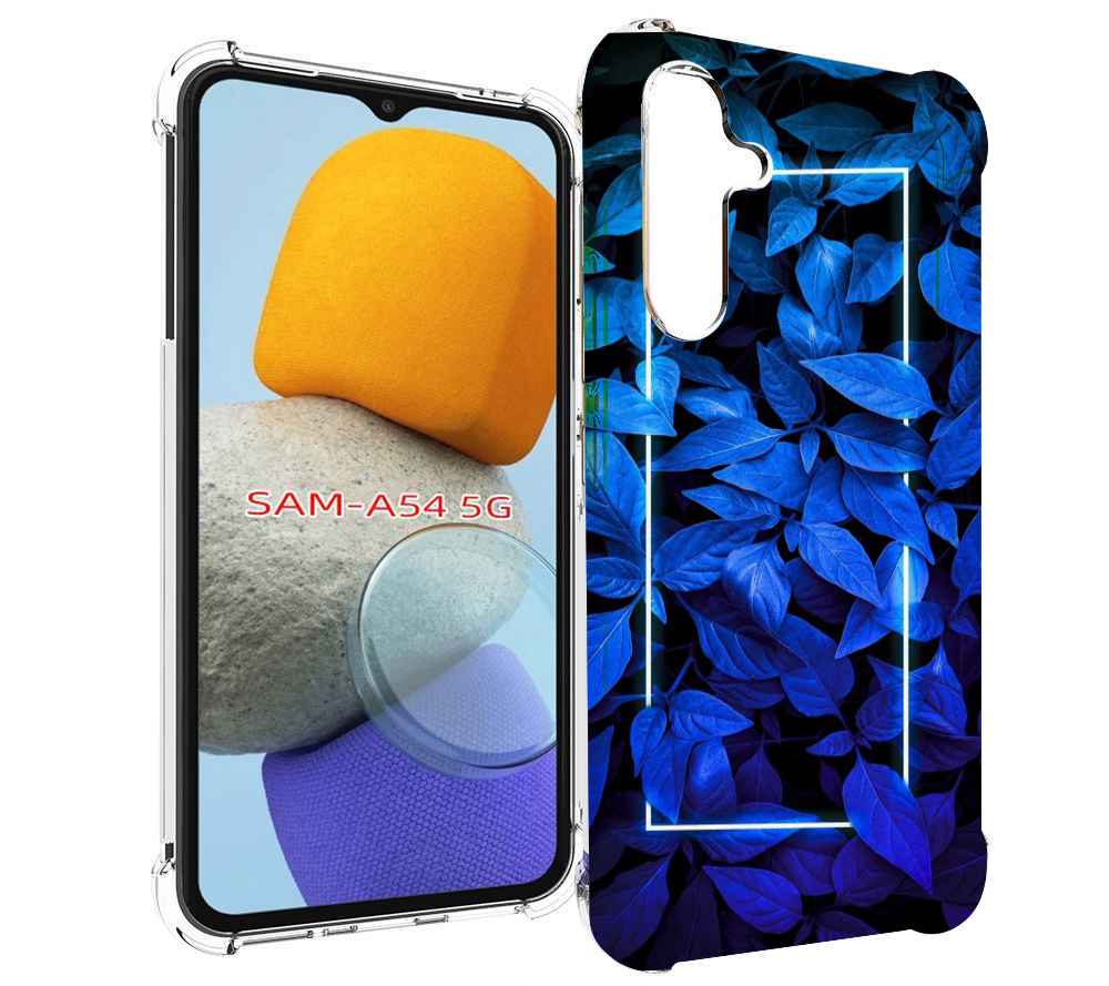 

Чехол MyPads голубые цветочки неон для Samsung Galaxy A54, Tocco