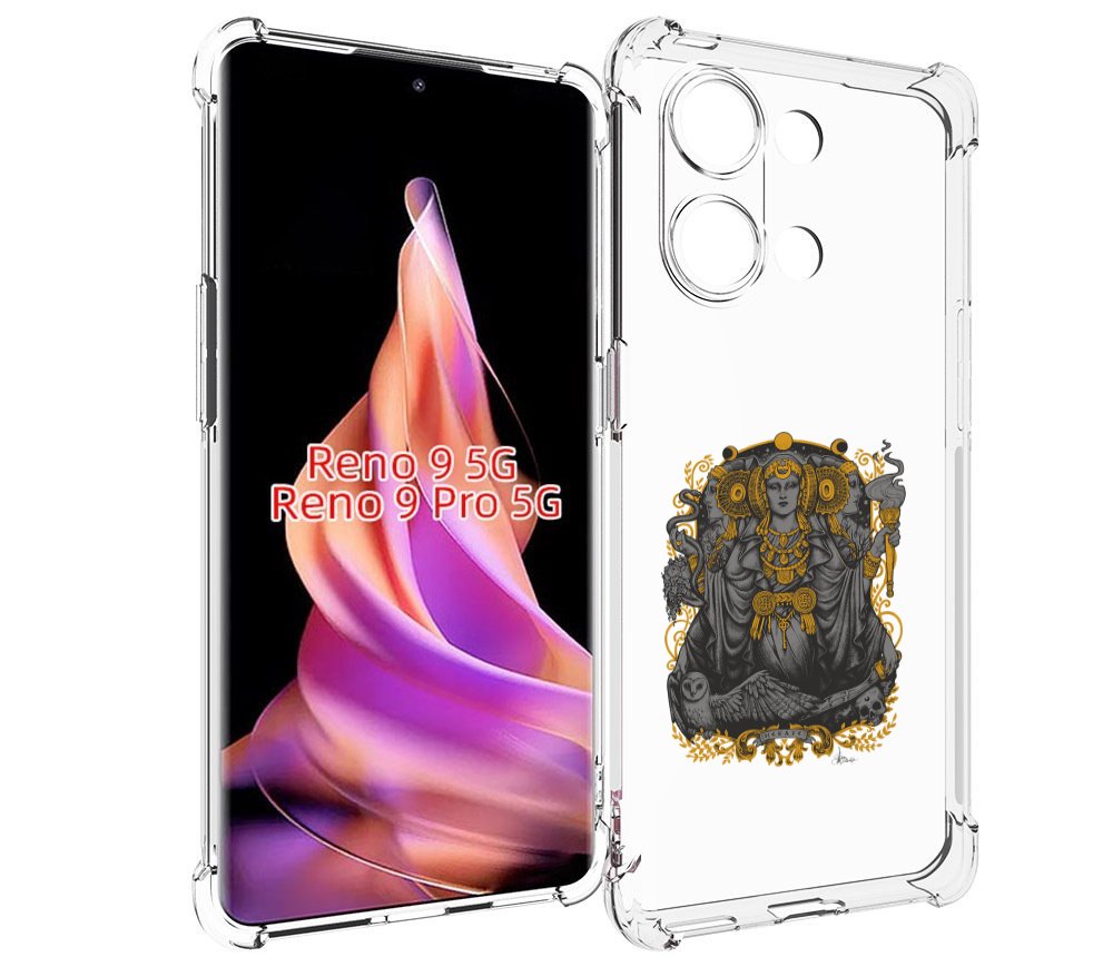 

Чехол MyPads божество с золотыми элементами для Oppo Reno 9/Reno 9 Pro, Прозрачный, Tocco