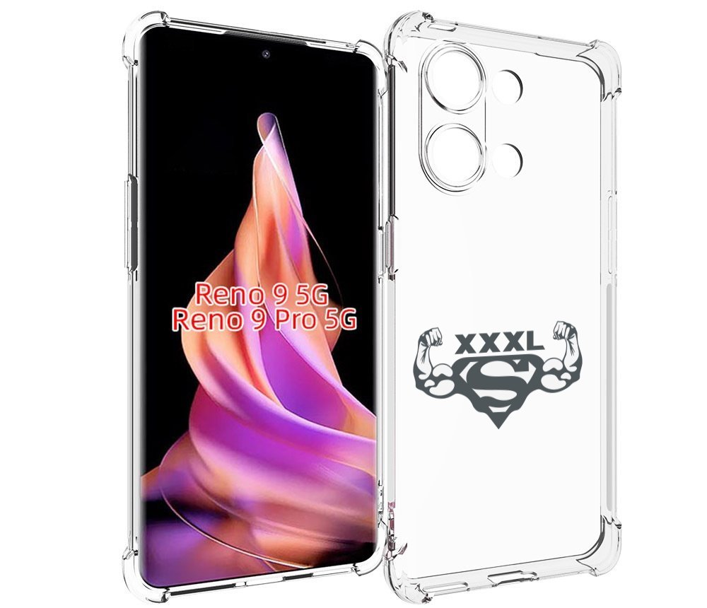 

Чехол MyPads бодибилдинг супермен для Oppo Reno 9/Reno 9 Pro, Прозрачный, Tocco