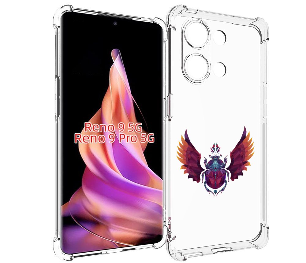 

Чехол MyPads алмазный скоробей для Oppo Reno 9/Reno 9 Pro, Прозрачный, Tocco