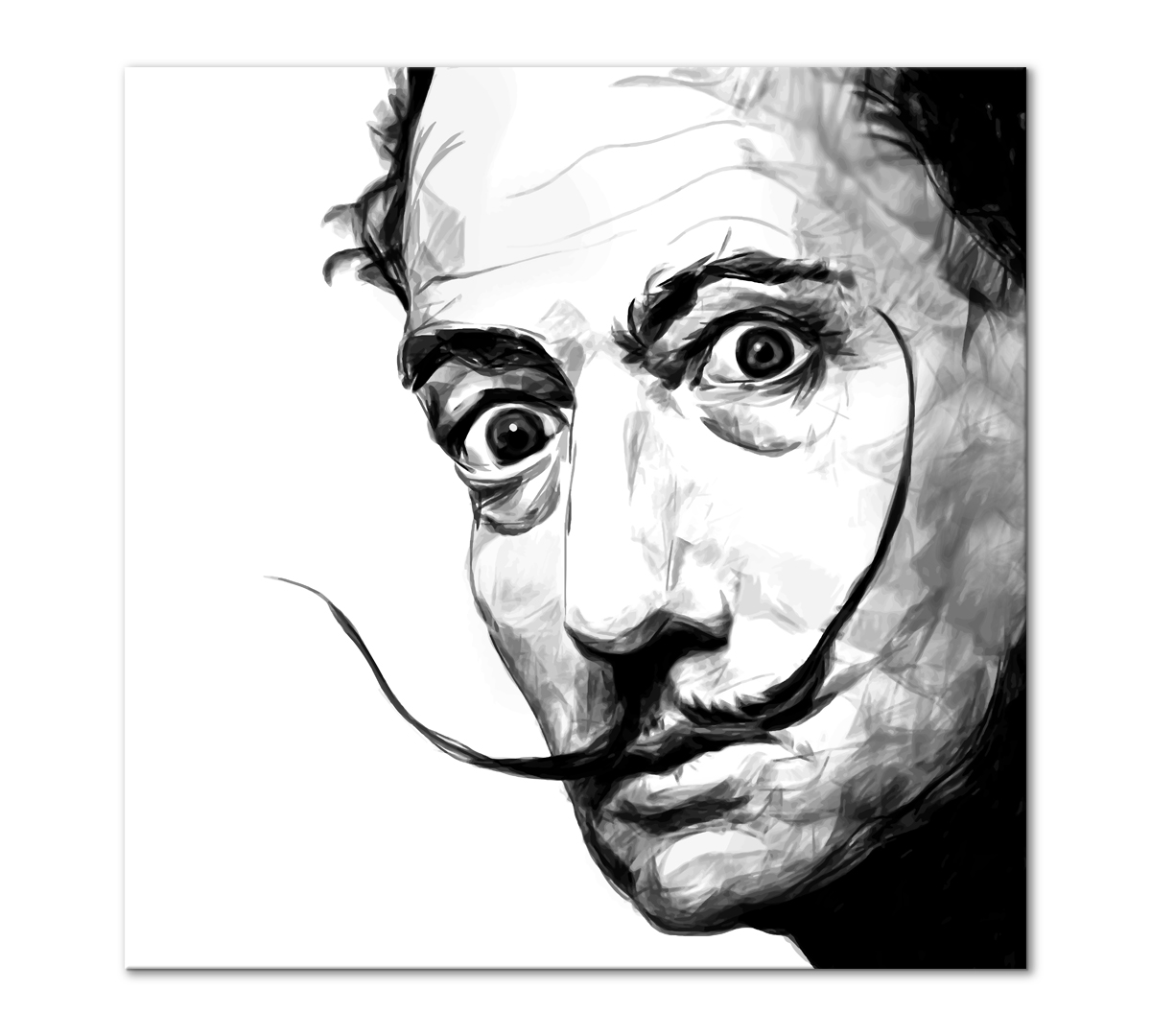

Картина интерьерная на холсте Poly Print Art Портрет Сальвадора Дали 30х30 см.