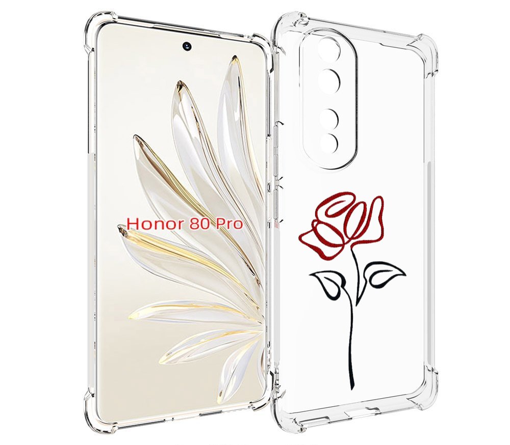 

Чехол MyPads цветок в одну линию для Honor 80 Pro, Прозрачный, Tocco