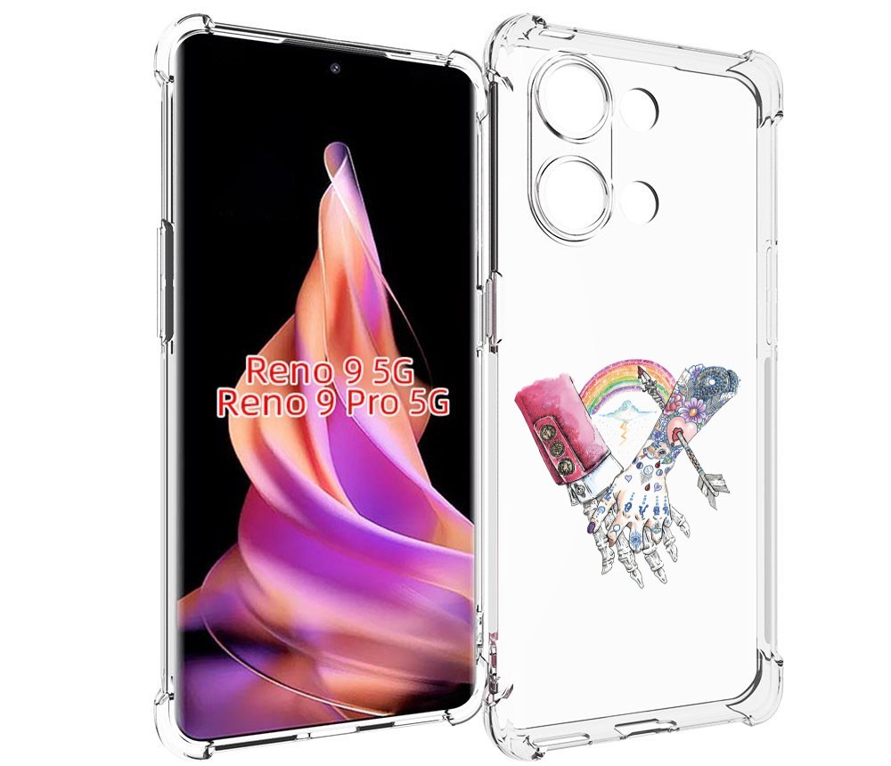 

Чехол MyPads абстракция руки в татуировках для Oppo Reno 9/Reno 9 Pro, Прозрачный, Tocco